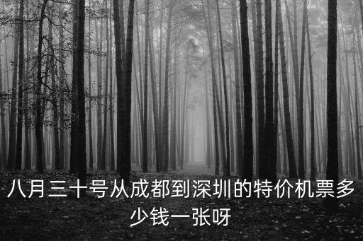 八月三十號從成都到深圳的特價機票多少錢一張呀