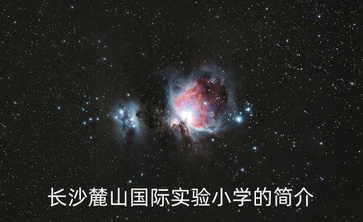 長沙麓山國際實驗小學的簡介
