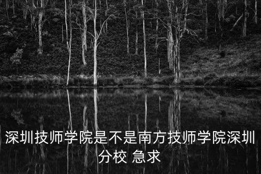深圳技師學(xué)院是不是南方技師學(xué)院深圳分校 急求
