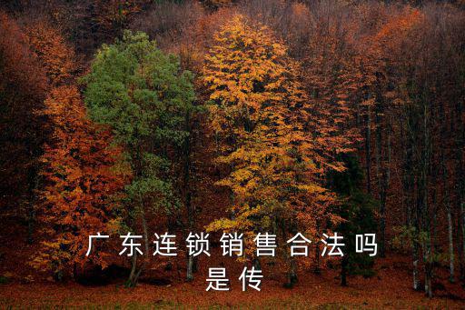 廣 東 連 鎖 銷 售 合 法 嗎 是 傳
