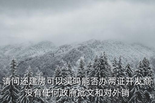 請問還建房可以買嗎能否辦兩證開發商沒有任何政府批文和對外銷
