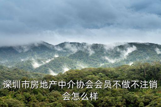 深圳市房地產中介協會會員不做不注銷會怎么樣