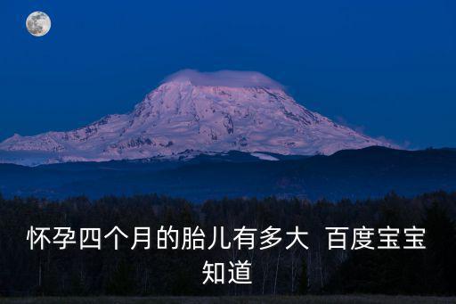 懷孕四個月的胎兒有多大  百度寶寶知道
