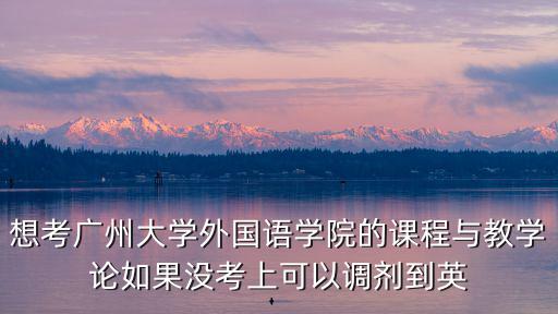 廣州大學外國語學院，想考廣州大學外國語學院的課程與教學論如果沒考上可以調劑到英