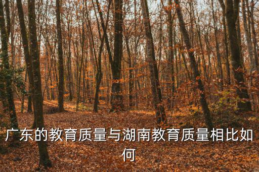 廣東省教育，廣東的教育質量與湖南教育質量相比如何