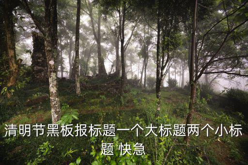 清明節黑板報標題一個大標題兩個小標題 快急