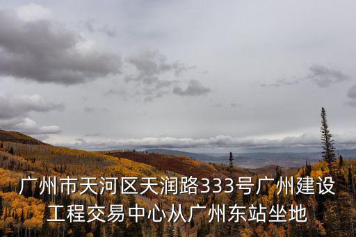 廣州市天河區天潤路333號廣州建設工程交易中心從廣州東站坐地