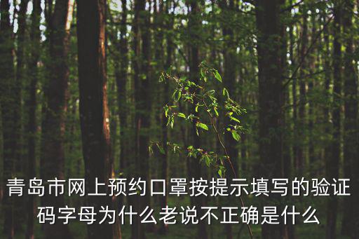 青島市網上預約口罩按提示填寫的驗證碼字母為什么老說不正確是什么