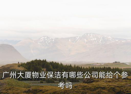 廣州大廈物業(yè)保潔有哪些公司能給個(gè)參考嗎