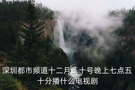 深圳都市頻道，深圳都市頻道剛放完的一部電視劇叫什么名
