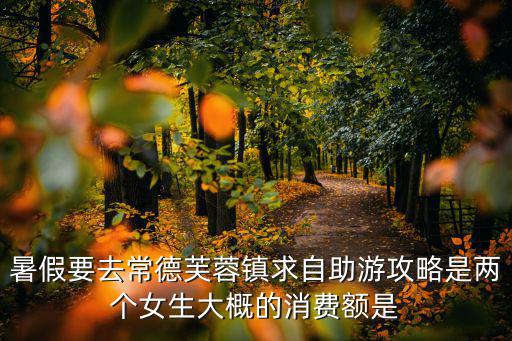 暑假要去常德芙蓉鎮求自助游攻略是兩個女生大概的消費額是