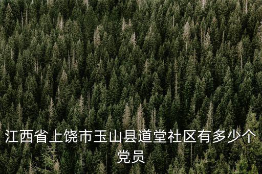 江西省上饒市玉山縣道堂社區有多少個黨員