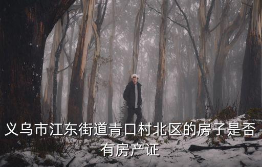 義烏市江東街道青口村北區的房子是否有房產證