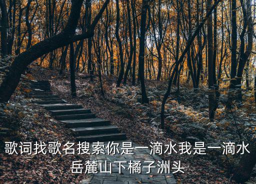 歌詞找歌名搜索你是一滴水我是一滴水岳麓山下橘子洲頭