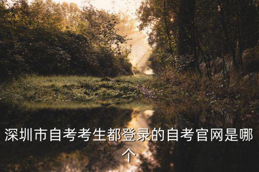 深圳自考網，深圳大學本科自考網官網是什么