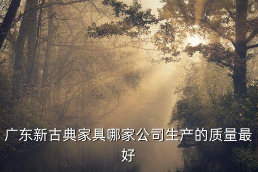 廣東新古典家具哪家公司生產的質量最好