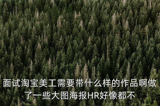 面試淘寶美工需要帶什么樣的作品啊做了一些大圖海報HR好像都不