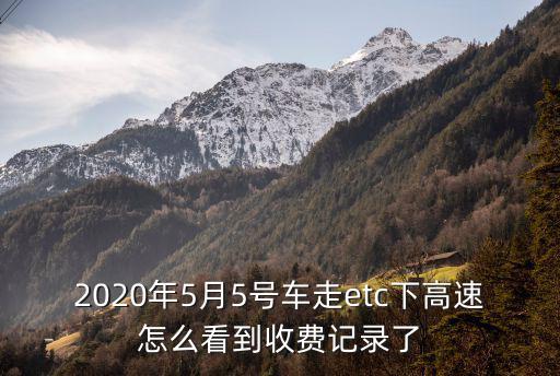 2020年5月5號車走etc下高速怎么看到收費記錄了