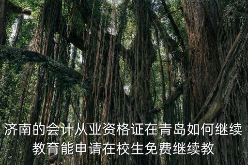 青島繼續教育，青島會計上崗證繼續教育
