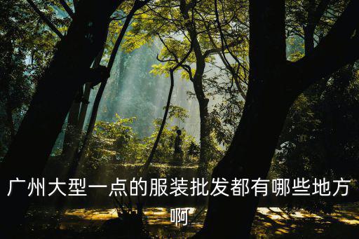 廣州大型一點的服裝批發都有哪些地方啊