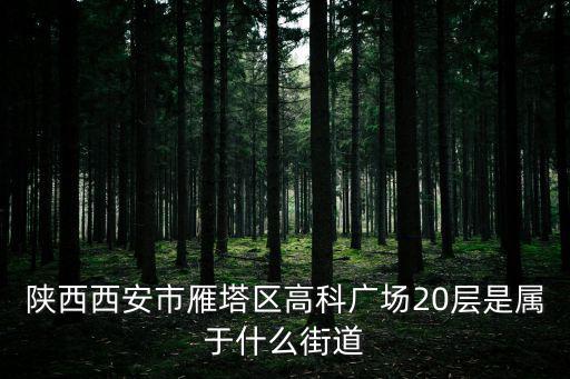 陜西西安市雁塔區高科廣場20層是屬于什么街道