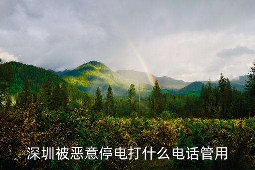 深圳被惡意停電打什么電話管用