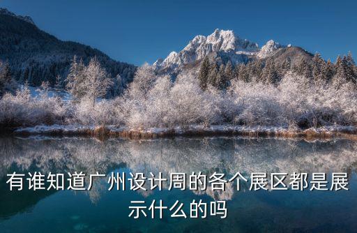 有誰知道廣州設計周的各個展區都是展示什么的嗎