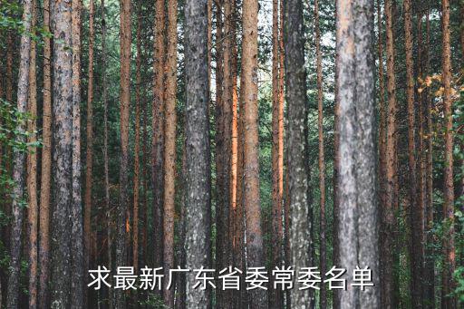 求最新廣東省委常委名單