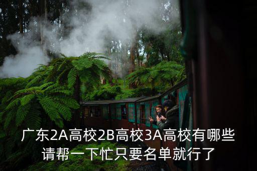 廣東2A高校2B高校3A高校有哪些請幫一下忙只要名單就行了