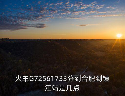 g7256，火車G72561733分到合肥到鎮江站是幾點