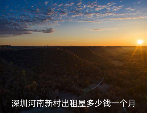 深圳出租屋，深圳河南新村出租屋多少錢一個月