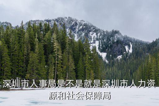 深圳市人事局是不是就是深圳市人力資源和社會保障局