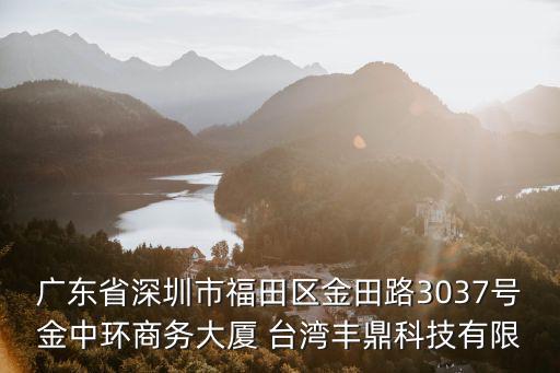 廣東省深圳市福田區金田路3037號金中環商務大廈 臺灣豐鼎科技有限
