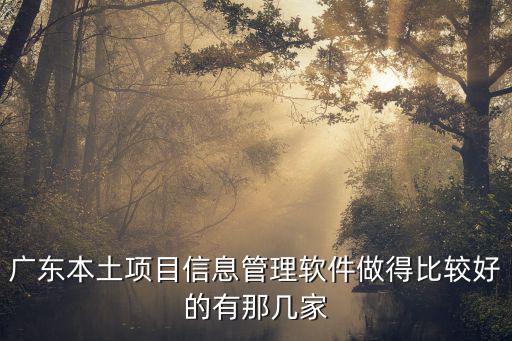 廣東本土項目信息管理軟件做得比較好的有那幾家