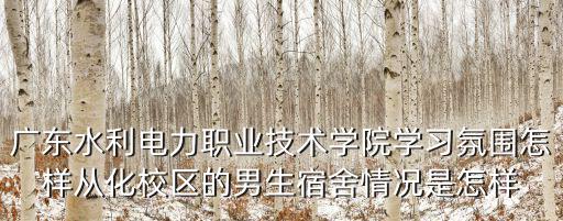 廣東水利電力職業技術學院學習氛圍怎樣從化校區的男生宿舍情況是怎樣