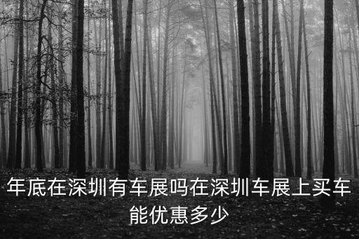 年底在深圳有車展嗎在深圳車展上買車能優惠多少