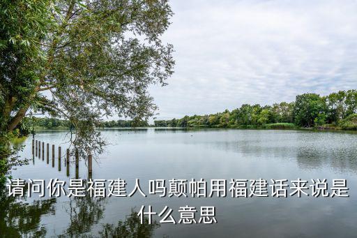 請問你是福建人嗎顛帕用福建話來說是什么意思