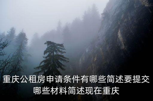 重慶公租房申請條件有哪些簡述要提交哪些材料簡述現在重慶