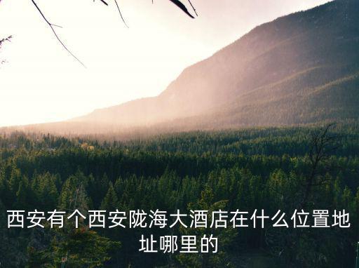 西安有個西安隴海大酒店在什么位置地址哪里的