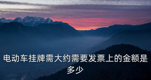 電動車上牌標準，電動車掛牌需大約需要發票上的金額是多少