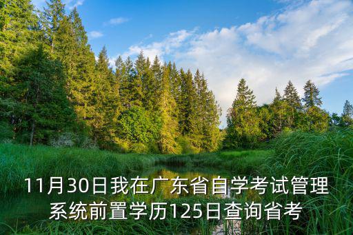 11月30日我在廣東省自學(xué)考試管理系統(tǒng)前置學(xué)歷125日查詢省考