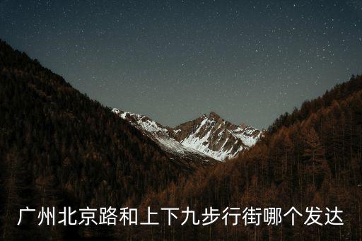廣州北京路和上下九步行街哪個發達