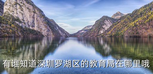 有誰(shuí)知道深圳羅湖區(qū)的教育局在哪里哦