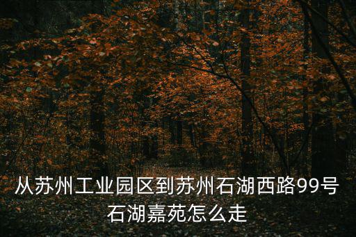 從蘇州工業園區到蘇州石湖西路99號石湖嘉苑怎么走