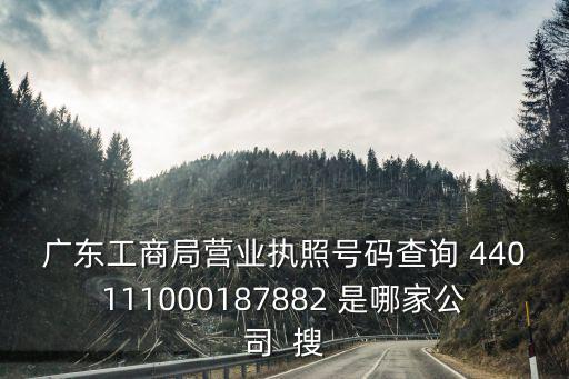 廣東工商局營業(yè)執(zhí)照號碼查詢 440111000187882 是哪家公司  搜