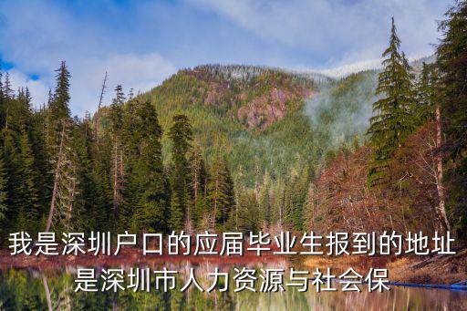 我是深圳戶口的應屆畢業生報到的地址是深圳市人力資源與社會保