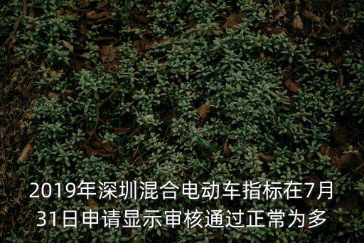 2019年深圳混合電動(dòng)車(chē)指標(biāo)在7月31日申請(qǐng)顯示審核通過(guò)正常為多