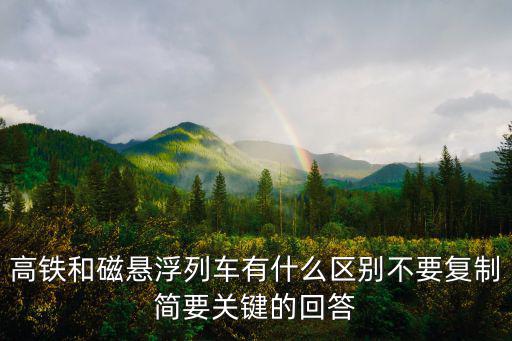 高鐵和磁懸浮列車(chē)有什么區(qū)別不要復(fù)制簡(jiǎn)要關(guān)鍵的回答