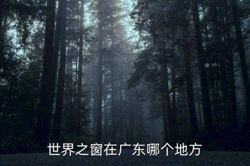 世界之窗在哪里，世界之窗在廣東哪個(gè)地方