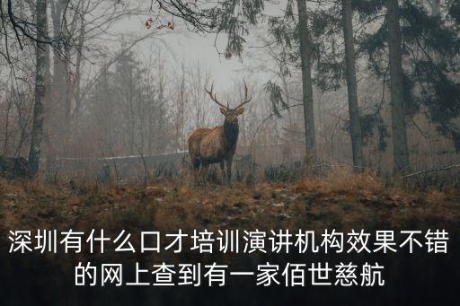 深圳有什么口才培訓演講機構效果不錯的網上查到有一家佰世慈航